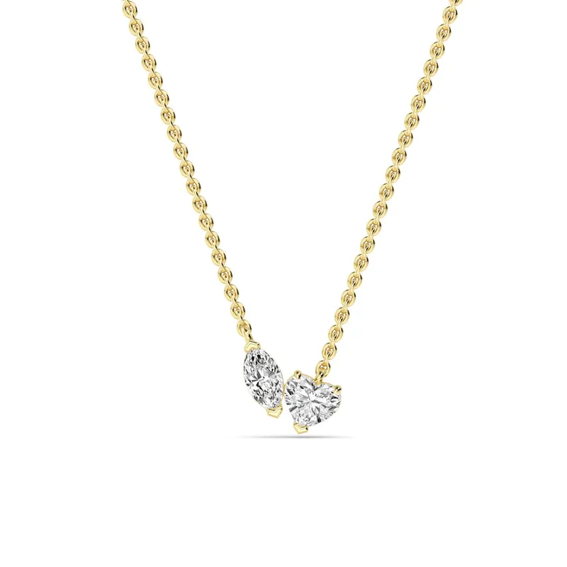 Cherish Mixed-Cut Lab-Grown Diamond Pendant in yellow gold — view 1