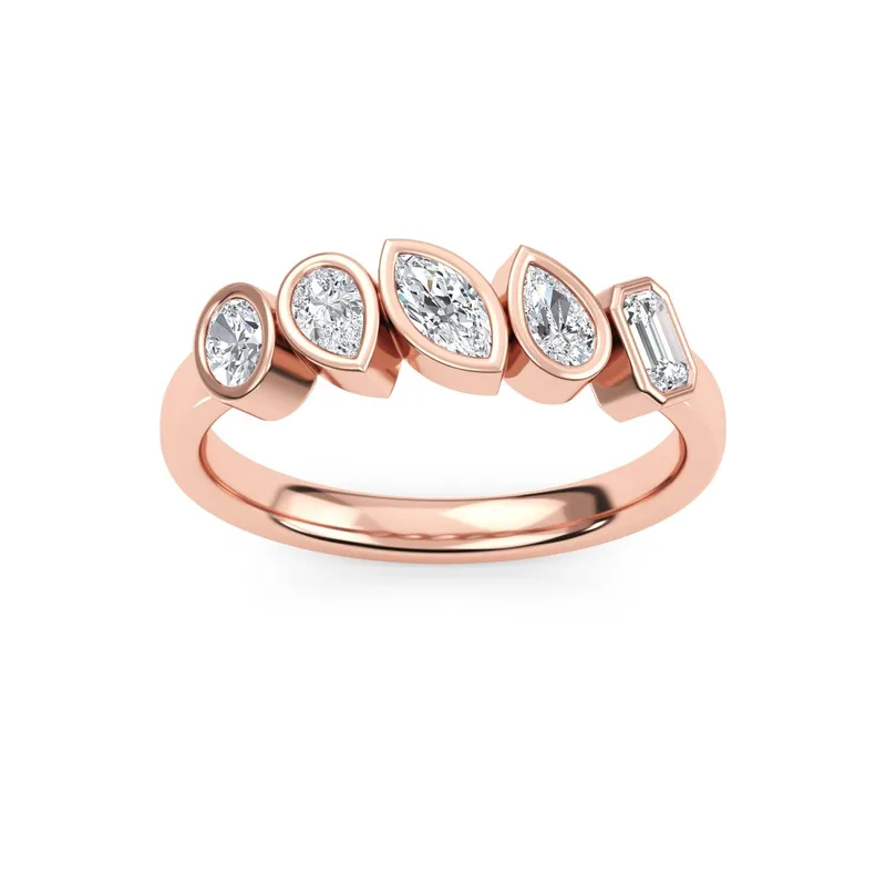 Fiore Mixed-Cut Lab-Grown Diamond Ring in rose gold — view 1
