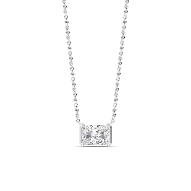 Essence Emerald Lab-Grown Diamond Pendant in white gold — view 1