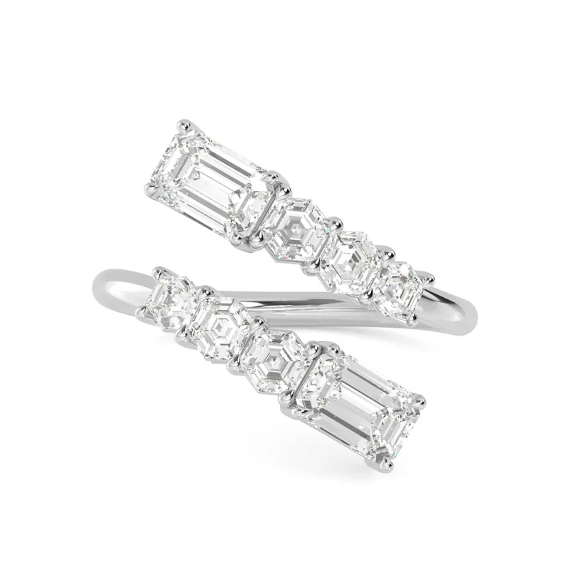 Adeline Mixed-Cut Lab-Grown Diamond Ring in white gold — view 1