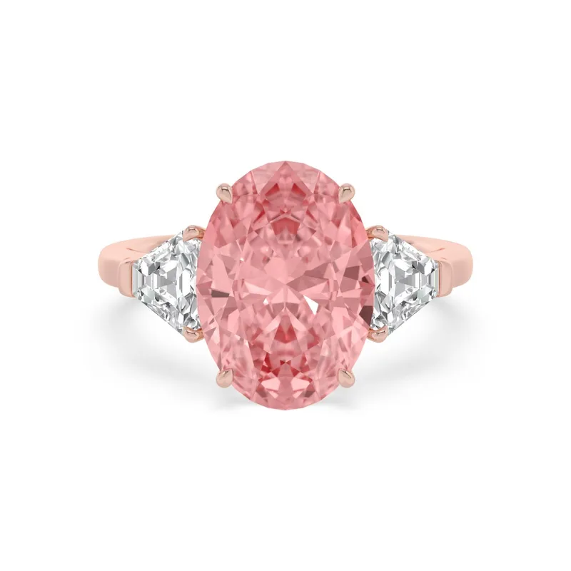 Rosalinda Oval Pink Lab-Grown Diamond Ring in rose gold — view 1