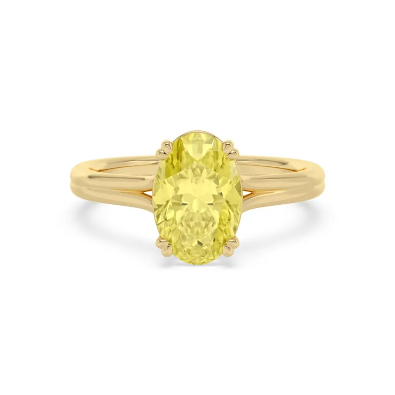 Aurea Oval Yellow Lab-Grown Diamond Ring in yellow gold — view 1