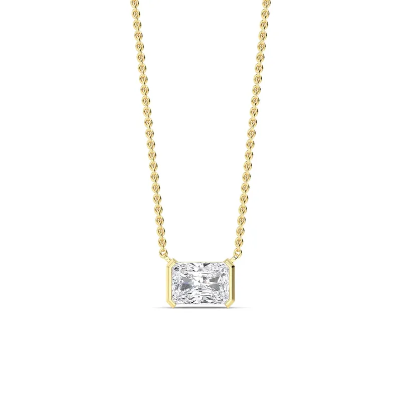 Essence Emerald Lab-Grown Diamond Pendant in yellow gold — view 1