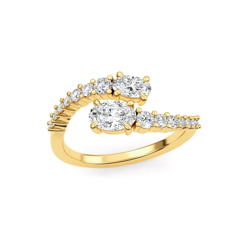Petal Mixed-Cut Lab-Grown Diamond Ring in yellow gold — view 1