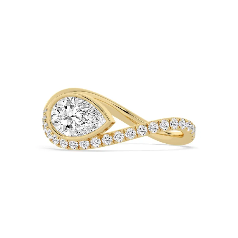 Elodie Pear Lab-Grown Diamond Ring in yellow gold — view 1