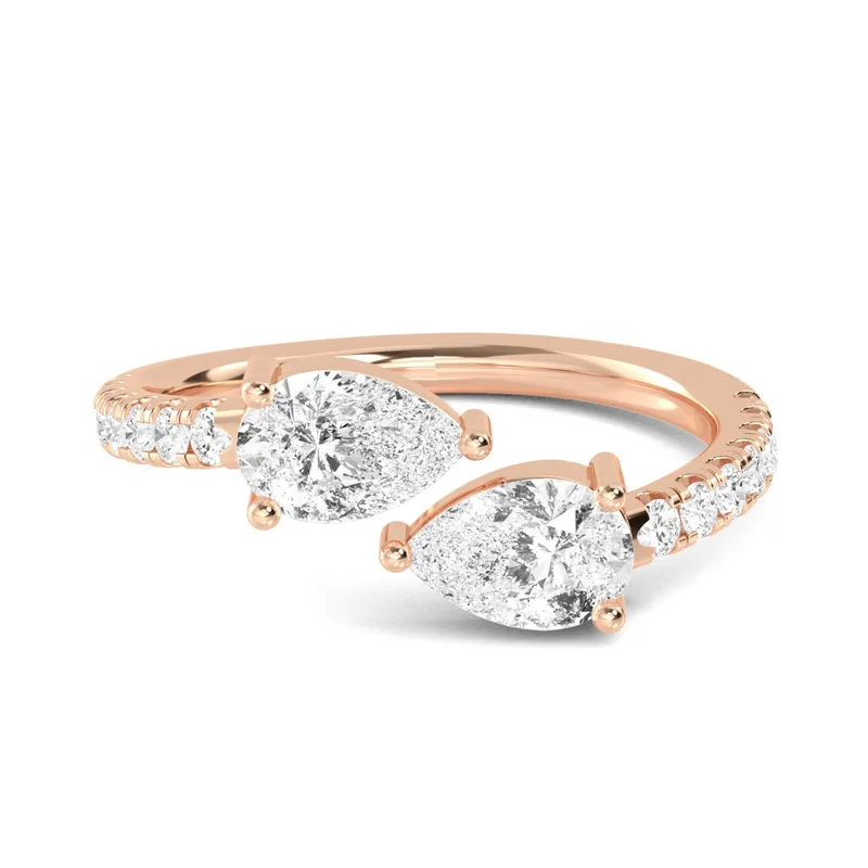 Elara Pear Lab-Grown Diamond Ring in rose gold — view 1