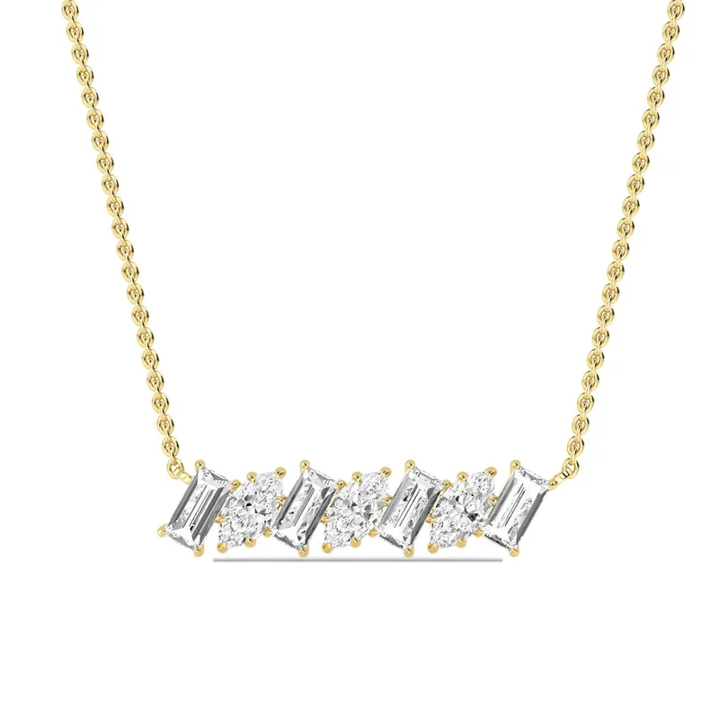 Rhythm Mixed-Cut Lab-Grown Diamond Pendant in yellow gold — view 1
