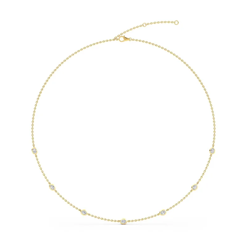 Vera Oval Lab-Grown Diamond Necklace in 18kt yellow gold — view 1