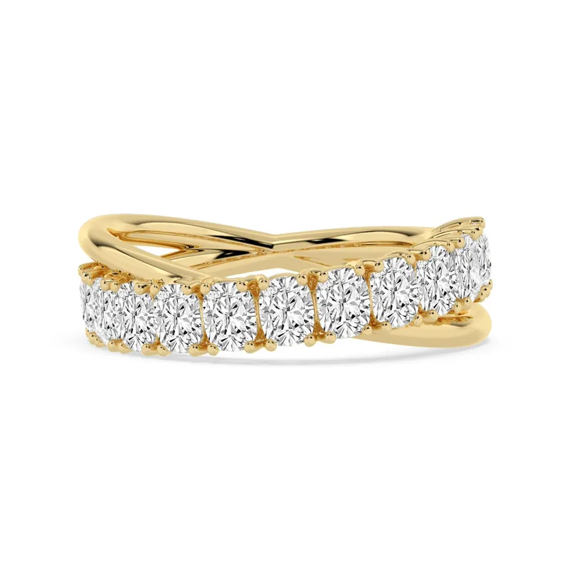 Odette Long Cushion Lab-Grown Diamond Ring in yellow gold — view 1