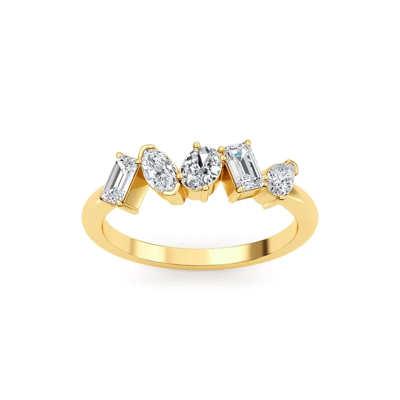 Florette Mixed-Cut Lab-Grown Diamond Ring in yellow gold — view 1