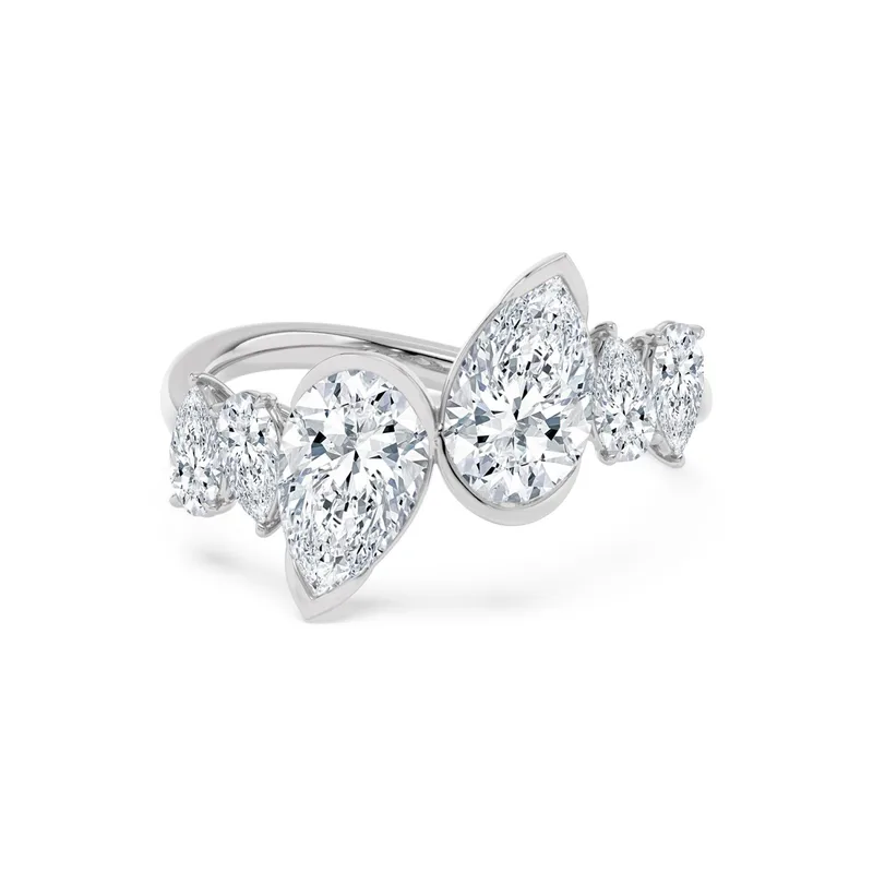 Arabella Pear Lab-Grown Diamond Ring in white gold — view 1