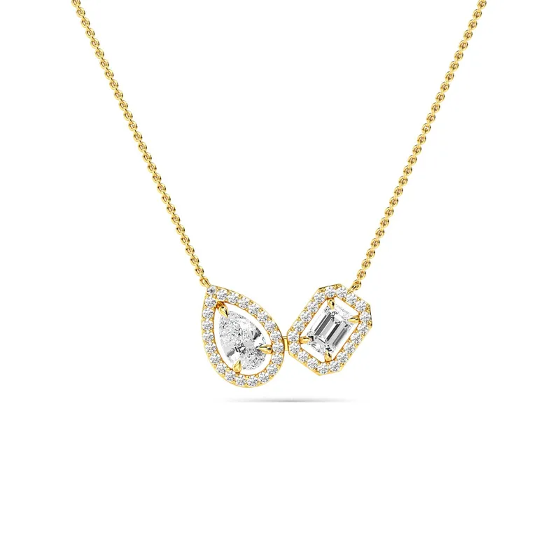 Reverie Mixed-Cut Lab-Grown Diamond Pendant in yellow gold — view 1