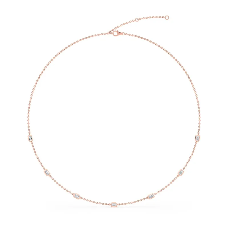 Vera Emerald Lab-Grown Diamond Necklace in 9kt rose gold — view 1