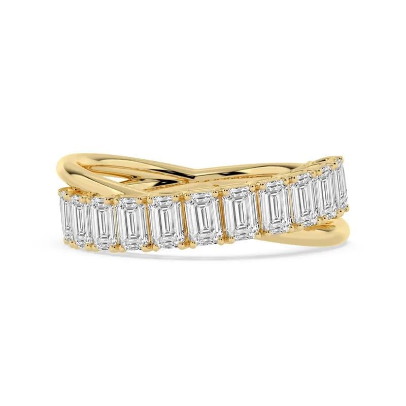 Claudette Emerald Lab-Grown Diamond Ring in yellow gold — view 1