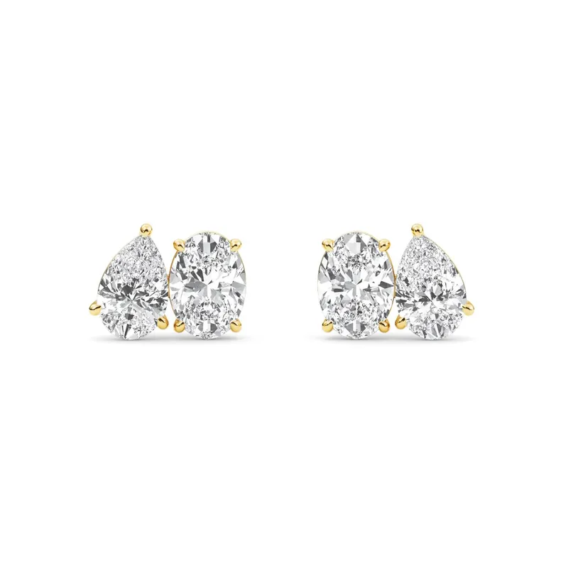 Antonella Mixed-Cut Lab-Grown Diamond Earrings in 9kt yellow gold — view 1