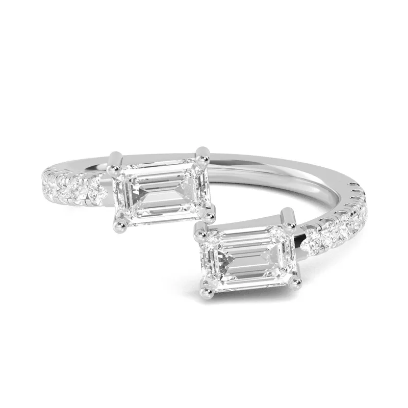 Marielle Mixed-Cut Lab-Grown Diamond Ring in white gold — view 1