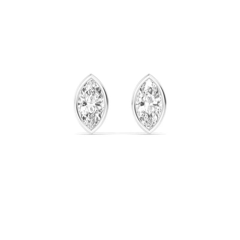 Icon Marquise Lab-Grown Diamond Earrings in white gold — view 1