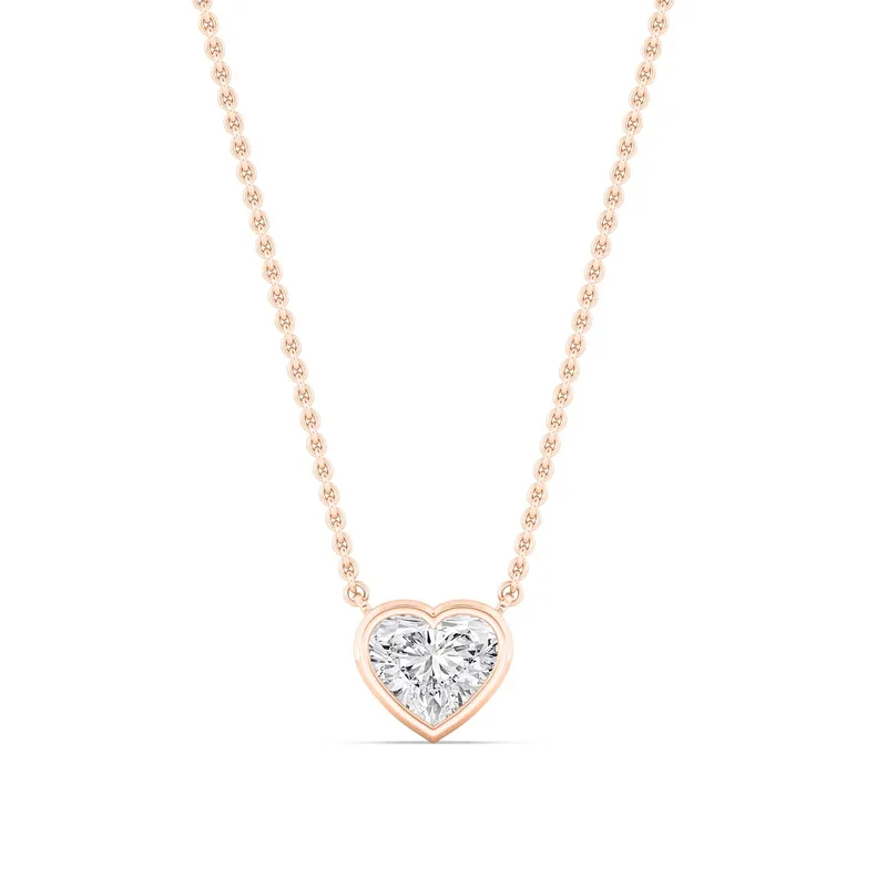 Adore Heart Lab-Grown Diamond Pendant in rose gold — view 1