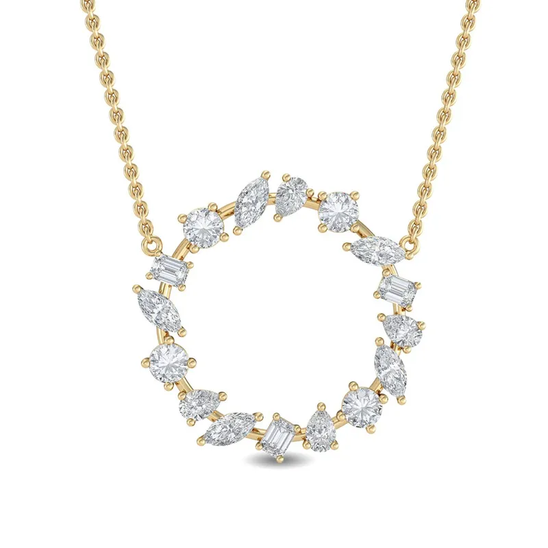 Celestial Mixed-Cut Lab-Grown Diamond Pendant in yellow gold — view 1