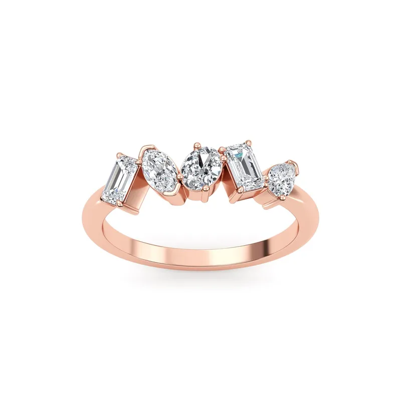 Florette Mixed-Cut Lab-Grown Diamond Ring in rose gold — view 1