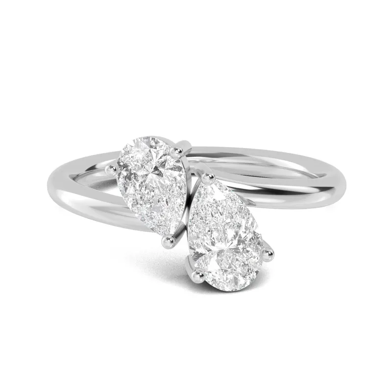Juliette Pear Lab-Grown Diamond Ring in white gold — view 1