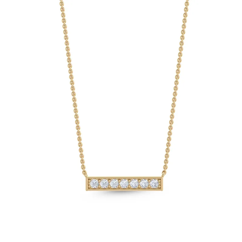 Lustre Round Lab-Grown Diamond Pendant in yellow gold — view 1