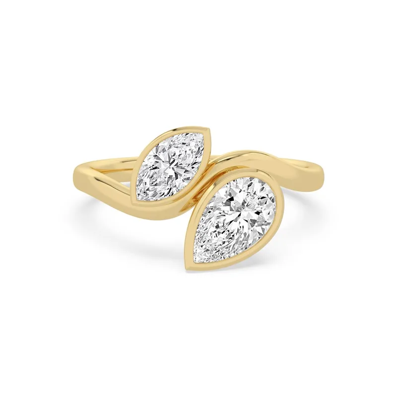 Liana Mixed-Cut Lab-Grown Diamond Ring in yellow gold — view 1