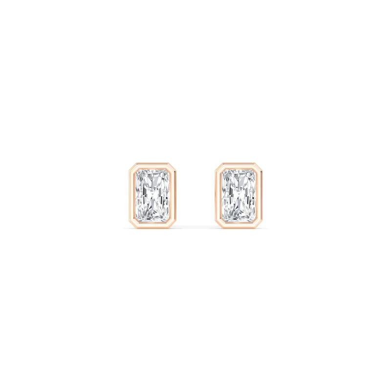 Icon Radiant Lab-Grown Diamond Earrings in rose gold — view 1