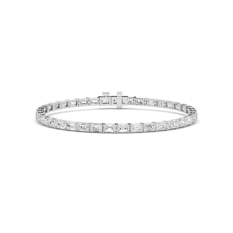 Contour Emerald Lab-Grown Diamond Bracelet in 9kt white gold — view 1