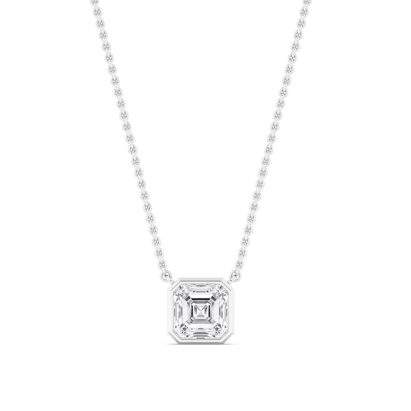 Adore Asscher Lab-Grown Diamond Pendant in white gold — view 1