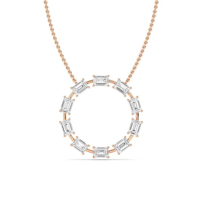 Vista Emerald Lab-Grown Diamond Pendant in rose gold — view 1
