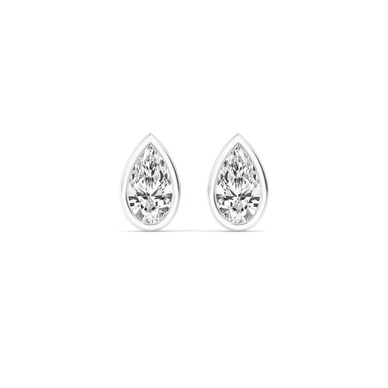 Icon Pear Lab-Grown Diamond Earrings in white gold — view 1