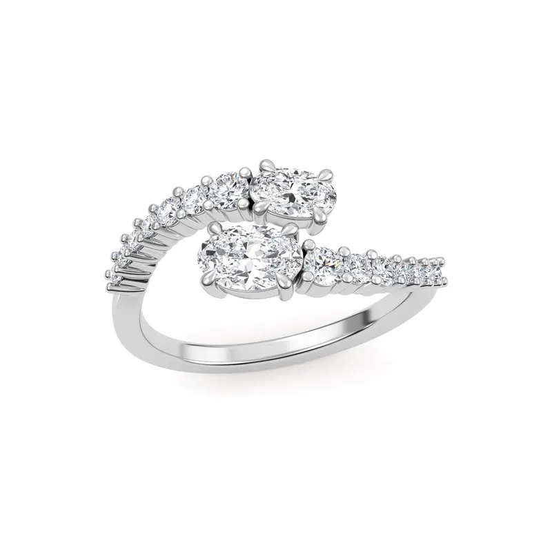 Petal Mixed-Cut Lab-Grown Diamond Ring in white gold — view 1