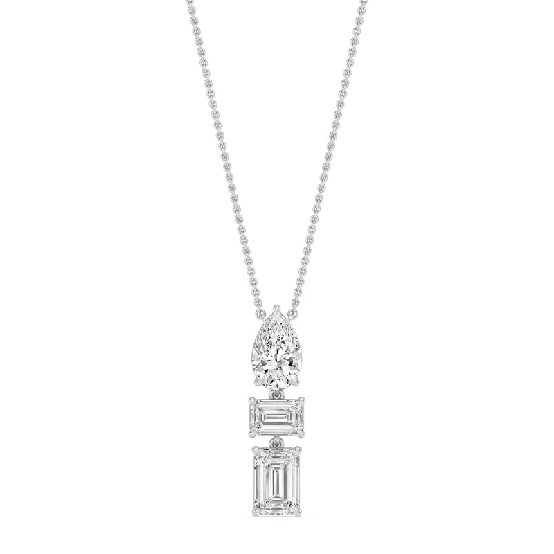 Elysian Mixed-Cut Lab-Grown Diamond Pendant in white gold — view 1