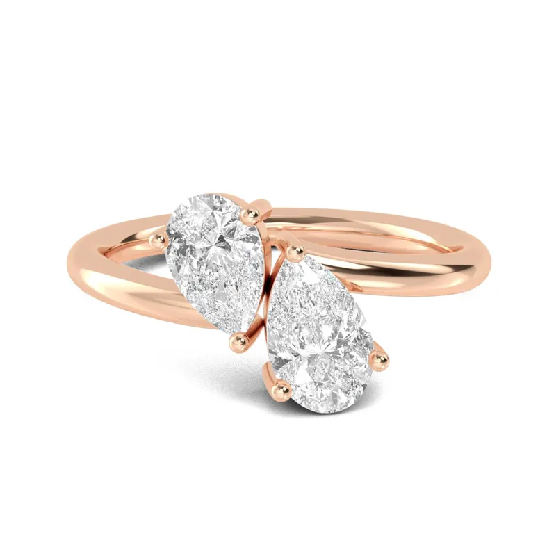 Juliette Pear Lab-Grown Diamond Ring in rose gold — view 1