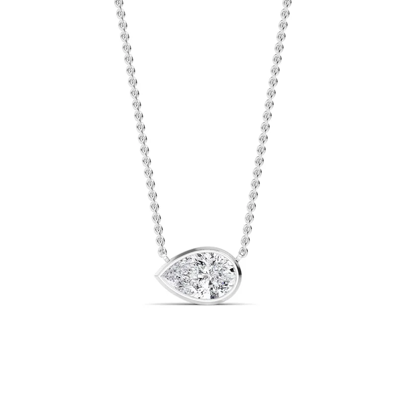 Adore Pear Lab-Grown Diamond Pendant in white gold — view 1