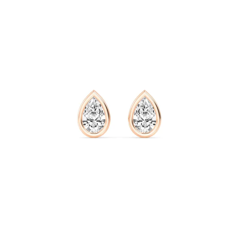 Icon Pear Lab-Grown Diamond Earrings in rose gold — view 1