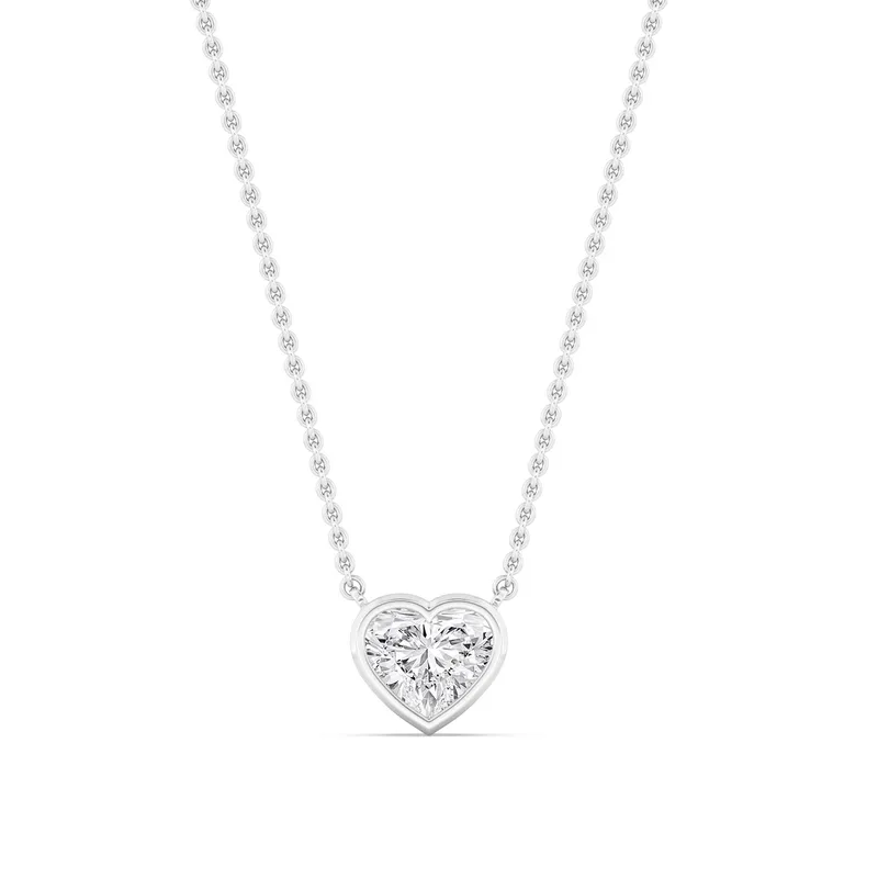Adore Heart Lab-Grown Diamond Pendant in white gold — view 1