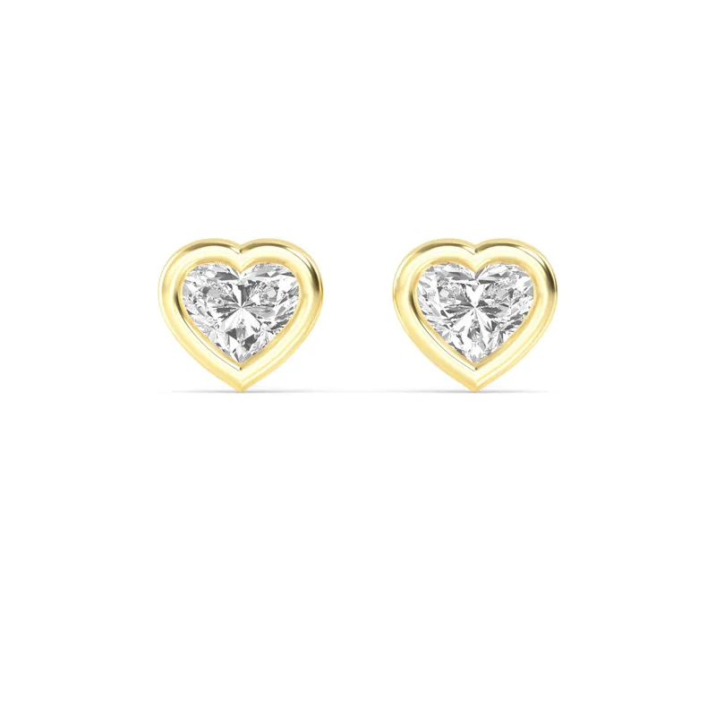 Icon Heart Lab-Grown Diamond Earrings in yellow gold — view 1