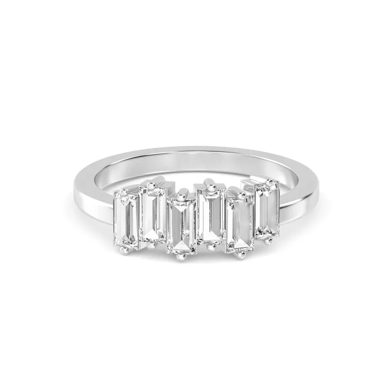 Alina Baguette Lab-Grown Diamond Ring in white gold — view 1