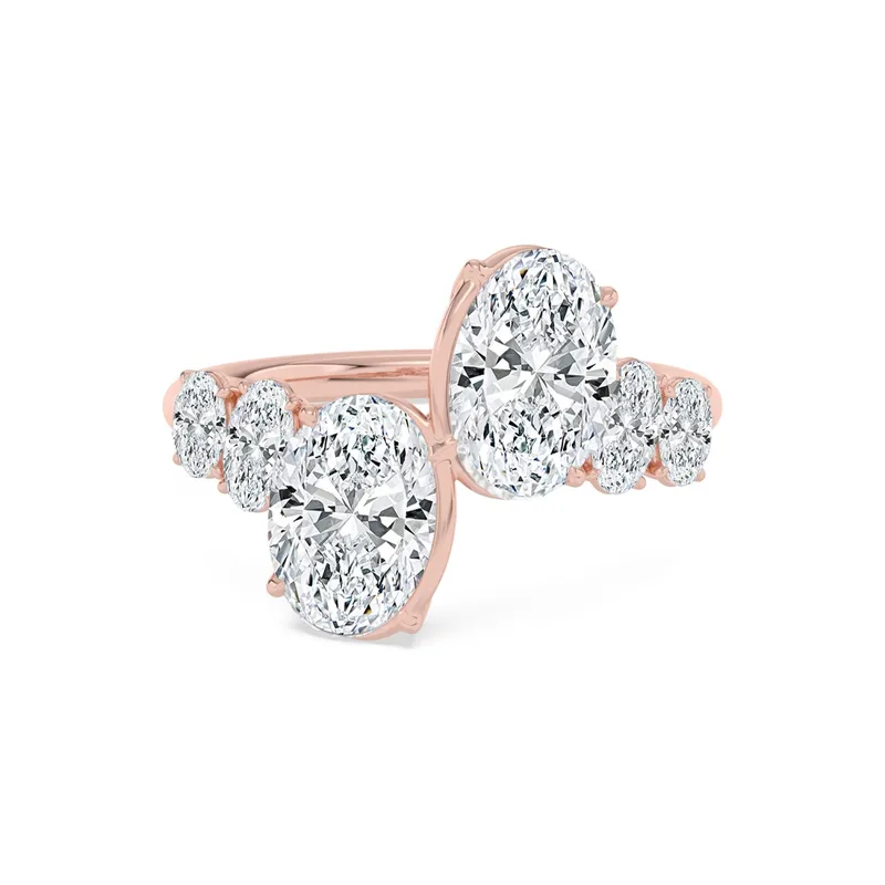 Ophelia Oval Lab-Grown Diamond Ring in rose gold — view 1