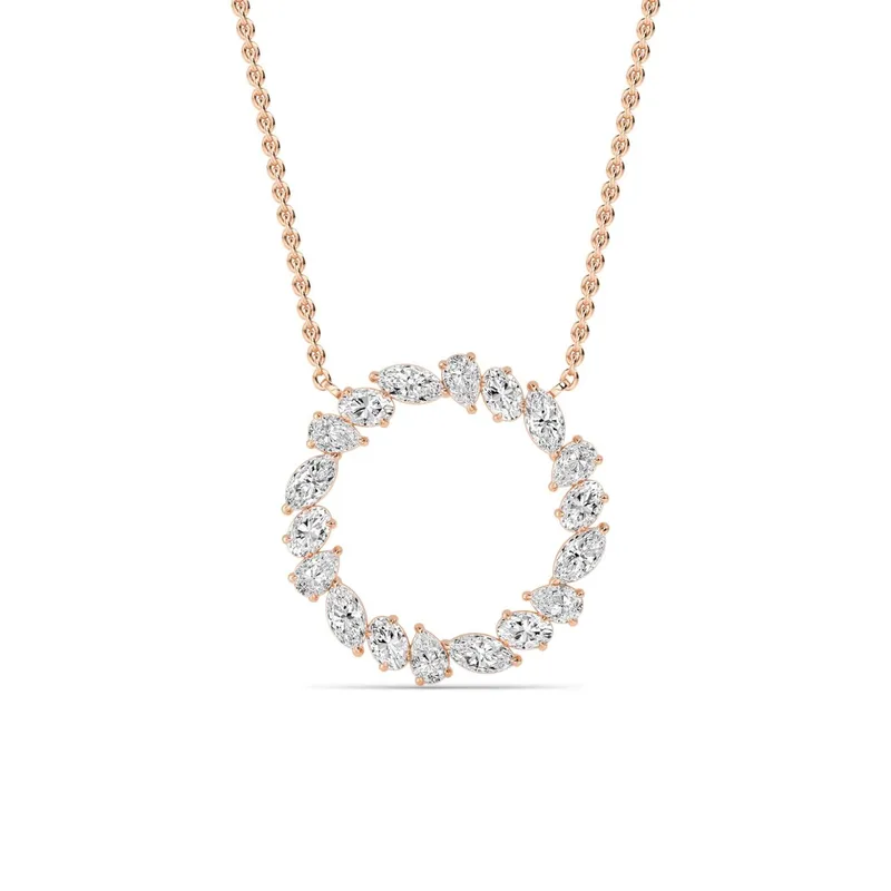 Garland Mixed-Cut Lab-Grown Diamond Pendant in rose gold — view 1