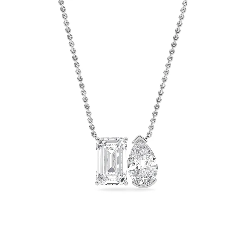 Embrace Mixed-Cut Lab-Grown Diamond Pendant in white gold — view 1