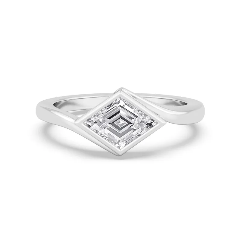 Aurelia Lozenge Lab-Grown Diamond Ring in white gold — view 1