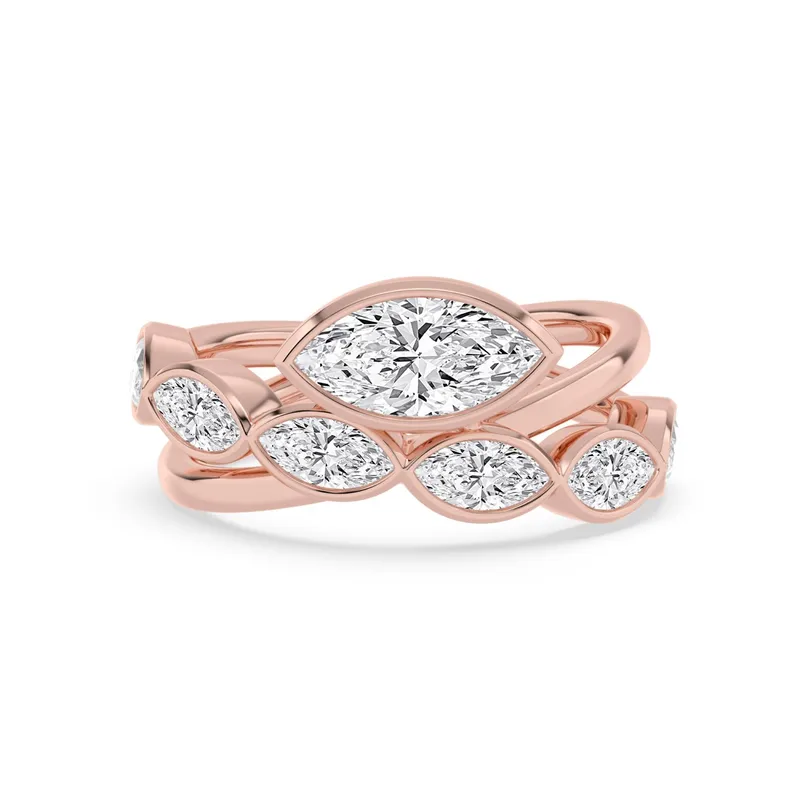 Celestine Marquise Lab-Grown Diamond Ring in rose gold — view 1