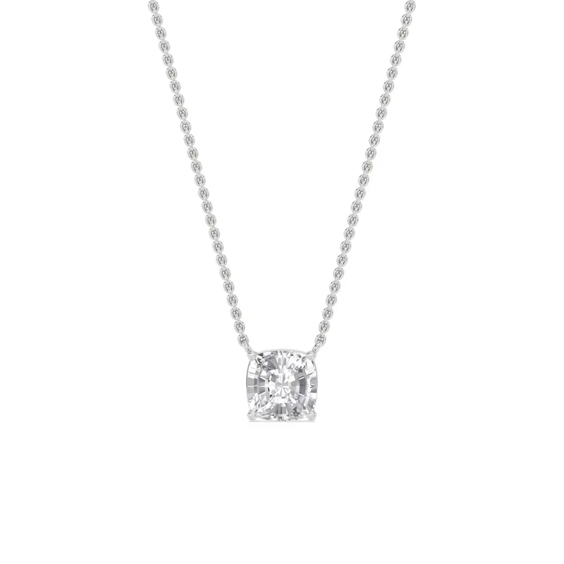 Arden Square Cushion Lab-Grown Diamond Pendant in white gold — view 1