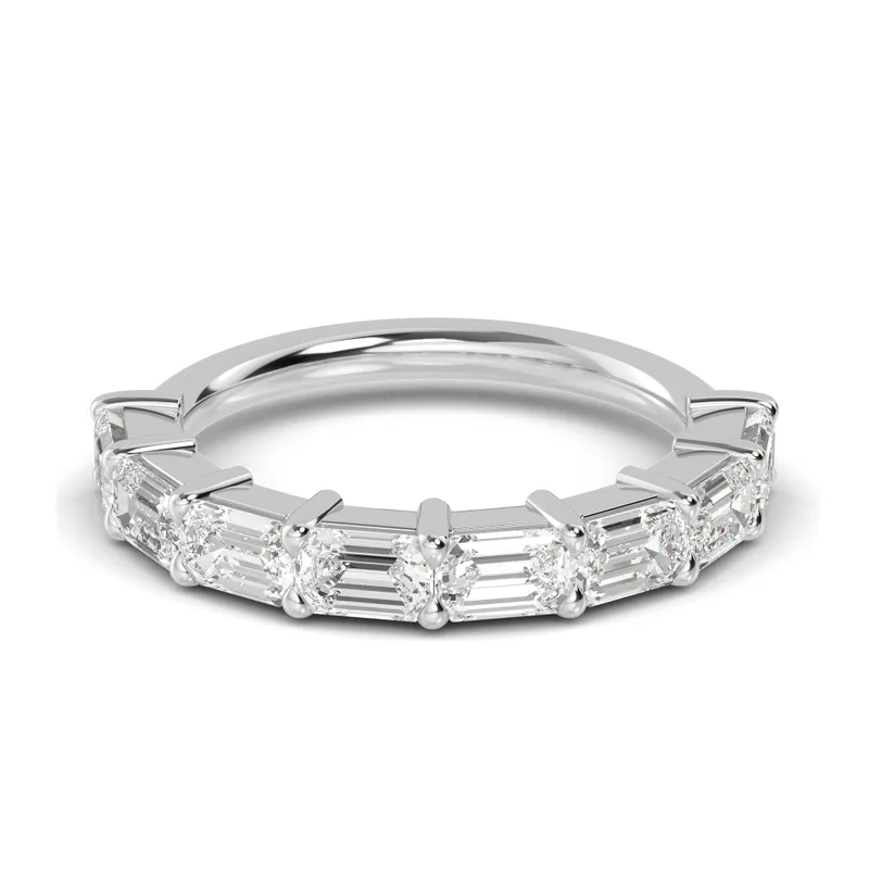 Coralie Emerald Lab-Grown Diamond Ring in white gold — view 1