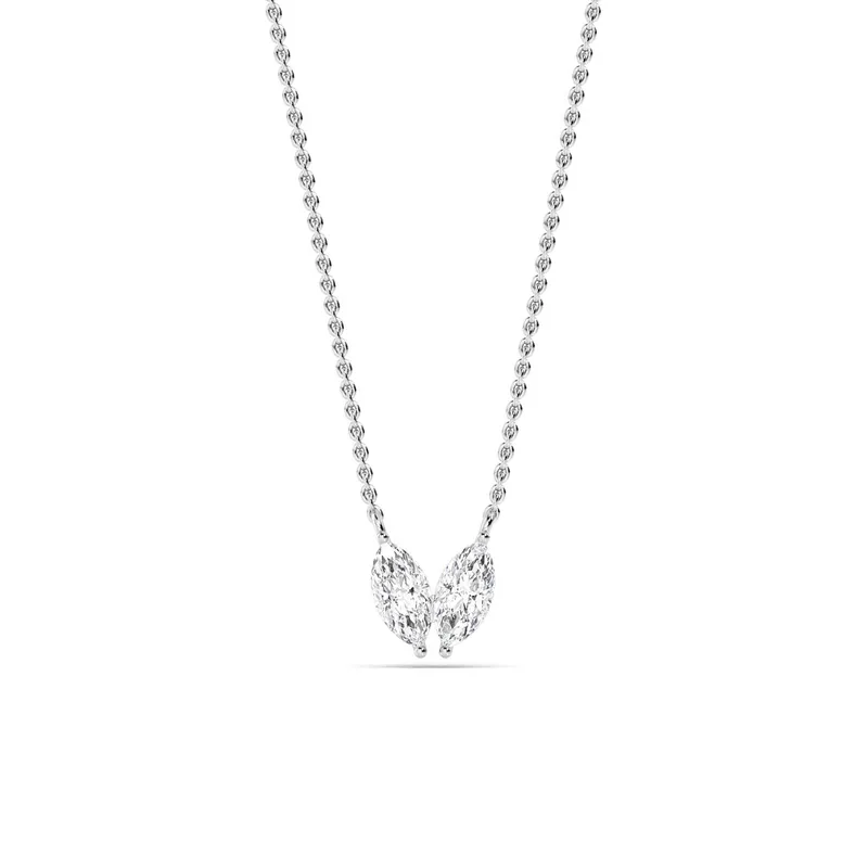 Harmony Marquise Lab-Grown Diamond Pendant in white gold — view 1