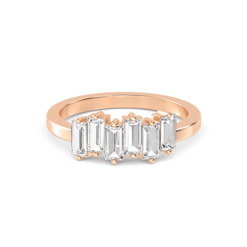 Alina Baguette Lab-Grown Diamond Ring in rose gold — view 1