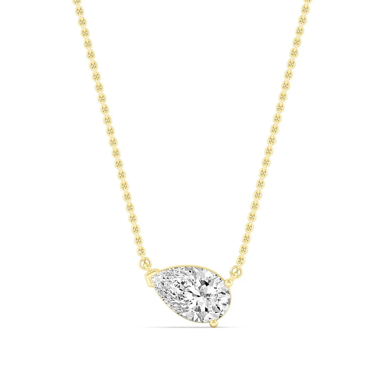 Arden Pear Lab-Grown Diamond Pendant in yellow gold — view 1